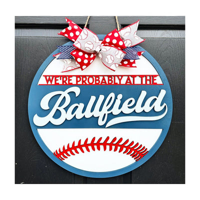 Baseball Door Hanger, Ballfield Sign for Front Door