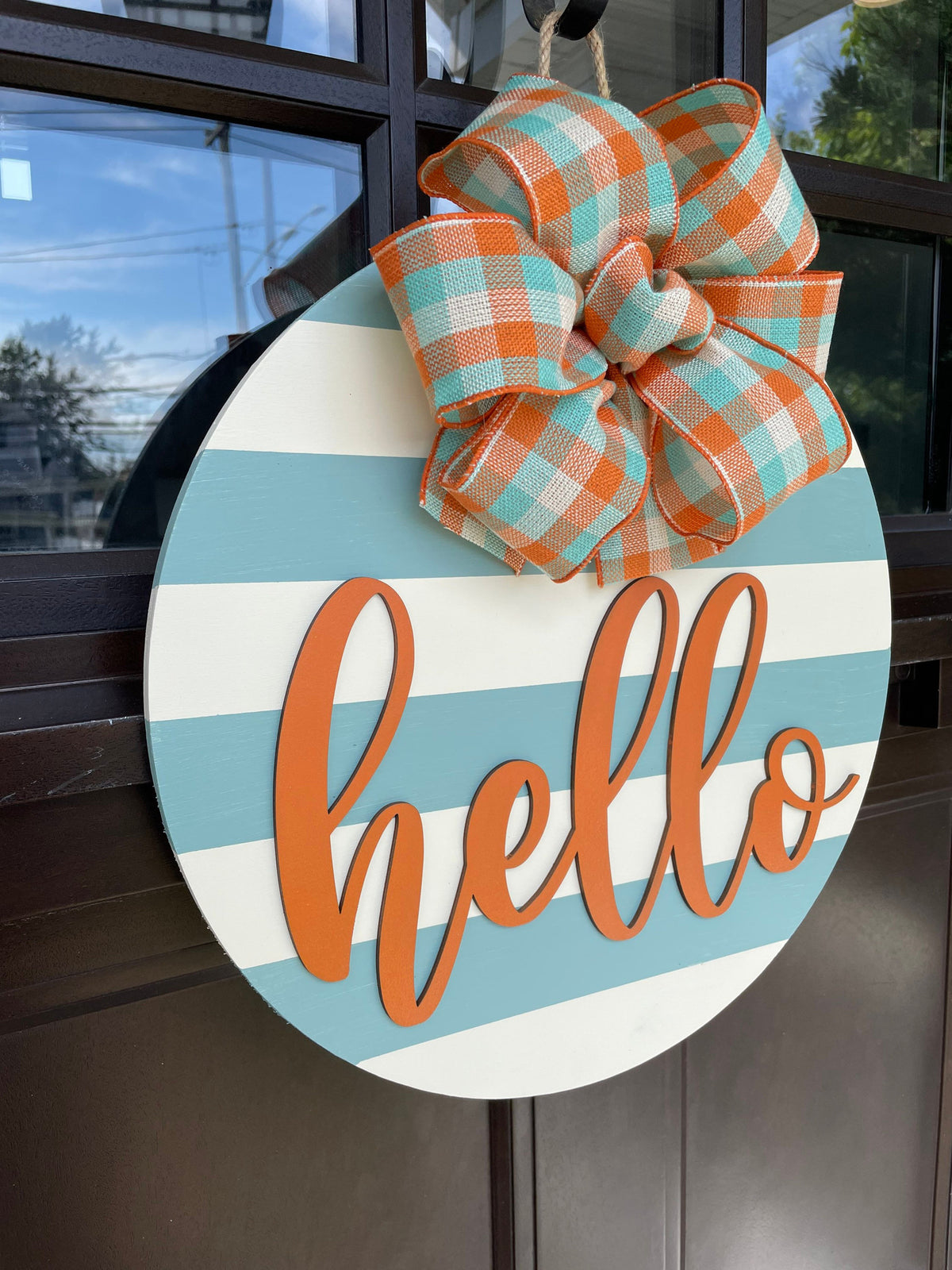Fall decor, hello door wreath, Fall door hanger, Autumn wreath, Thanksgiving decor, 3D letters, Round Welcome Sign, Welcome Door Hanger