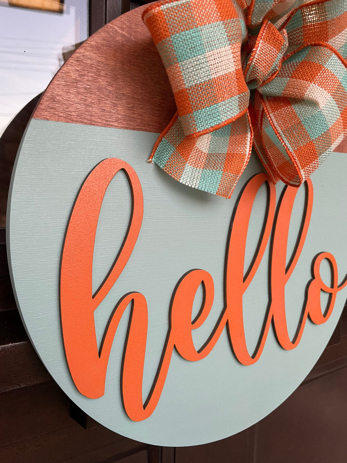 Fall decor, hello door wreath, Fall door hanger, Autumn wreath, Thanksgiving decor, 3D letters, Round Welcome Sign, Welcome Door Hanger