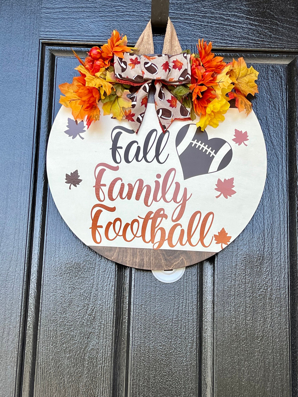 Front Door Decor, Fall, Family, Football Door Hanger, Fall Welcome Sign, Football Door Wreath