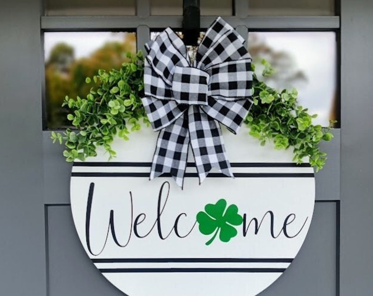 St. Patricks Day Front Door Decor | Saint Pattys Day Wreath | Spring Decor | Shamrock Home Decor | Happy St. Patricks Day | Welcome