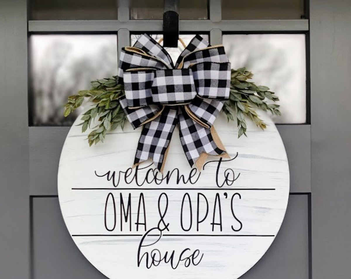 Welcome To Grandma's House Sign | Grandma And Grandpa's House | Welcome | Door Hanger | Wreath | Year Round Wreath | Front Door Decor