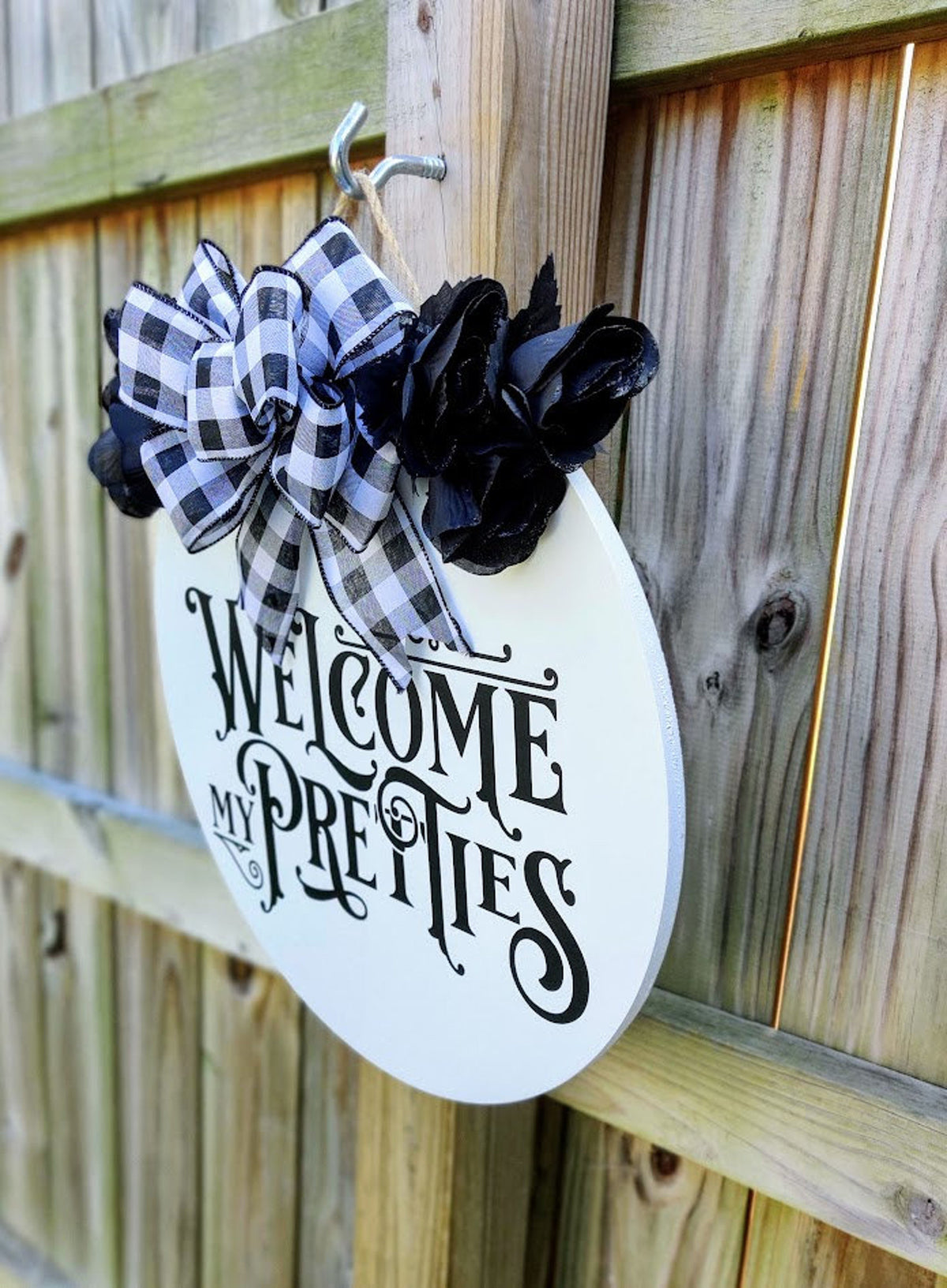 Halloween Front Door Decor | Halloween Door Hanger | Welcome My Pretties | Halloween Wreath | Fall Wreath | Home Decor | Housewarming Gift