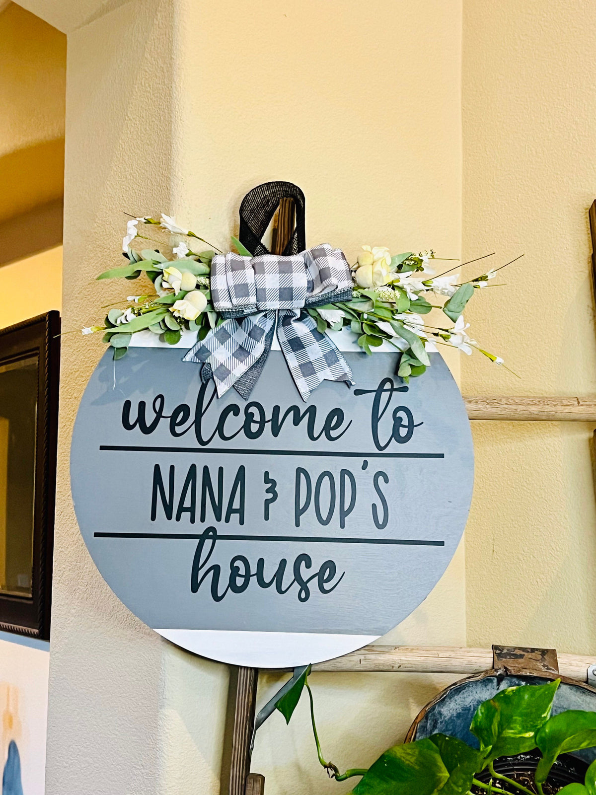 Front Door Decor, Grandparents Door Hanger, Welcome Door Sign, Grandparent sign, Everyday Door Wreath