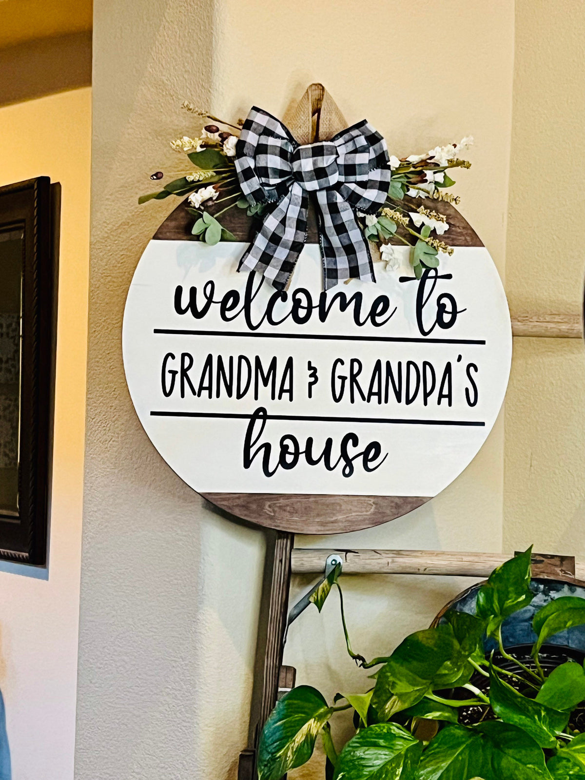 Front Door Decor, Grandparents Door Hanger, Welcome Door Sign, Grandparent sign, Everyday Door Wreath