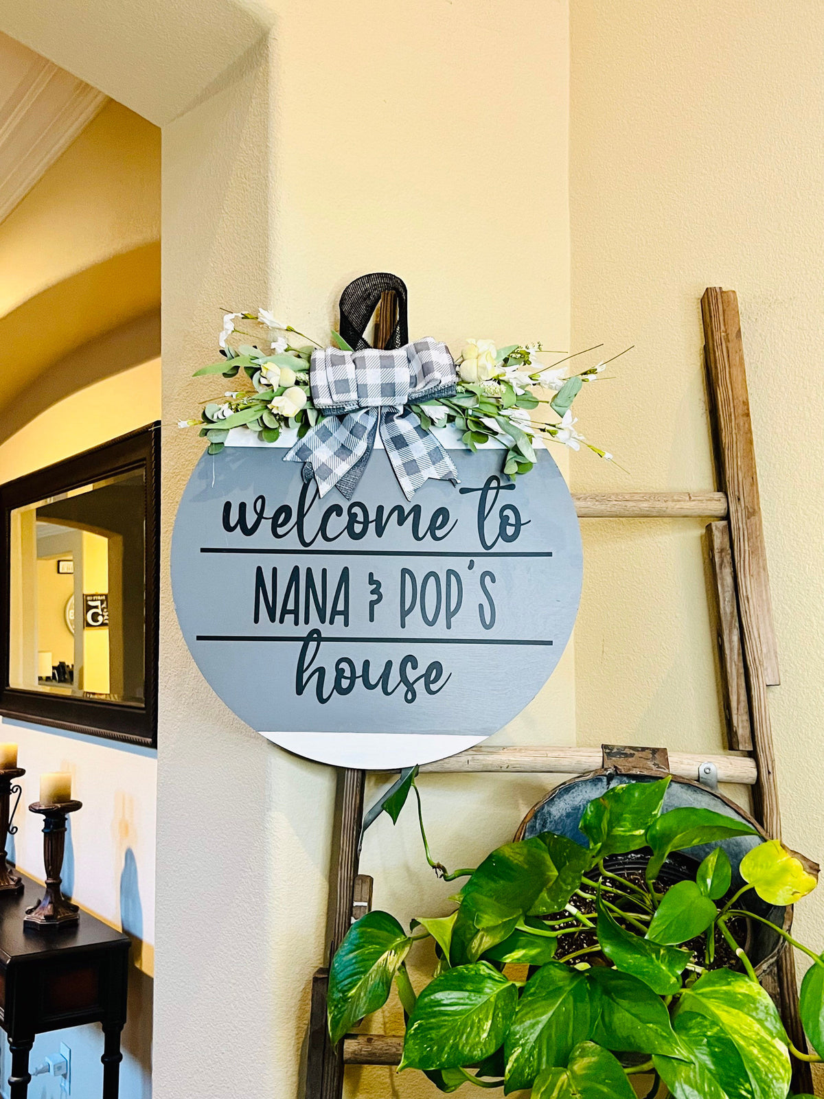 Front Door Decor, Grandparents Door Hanger, Welcome Door Sign, Grandparent sign, Everyday Door Wreath