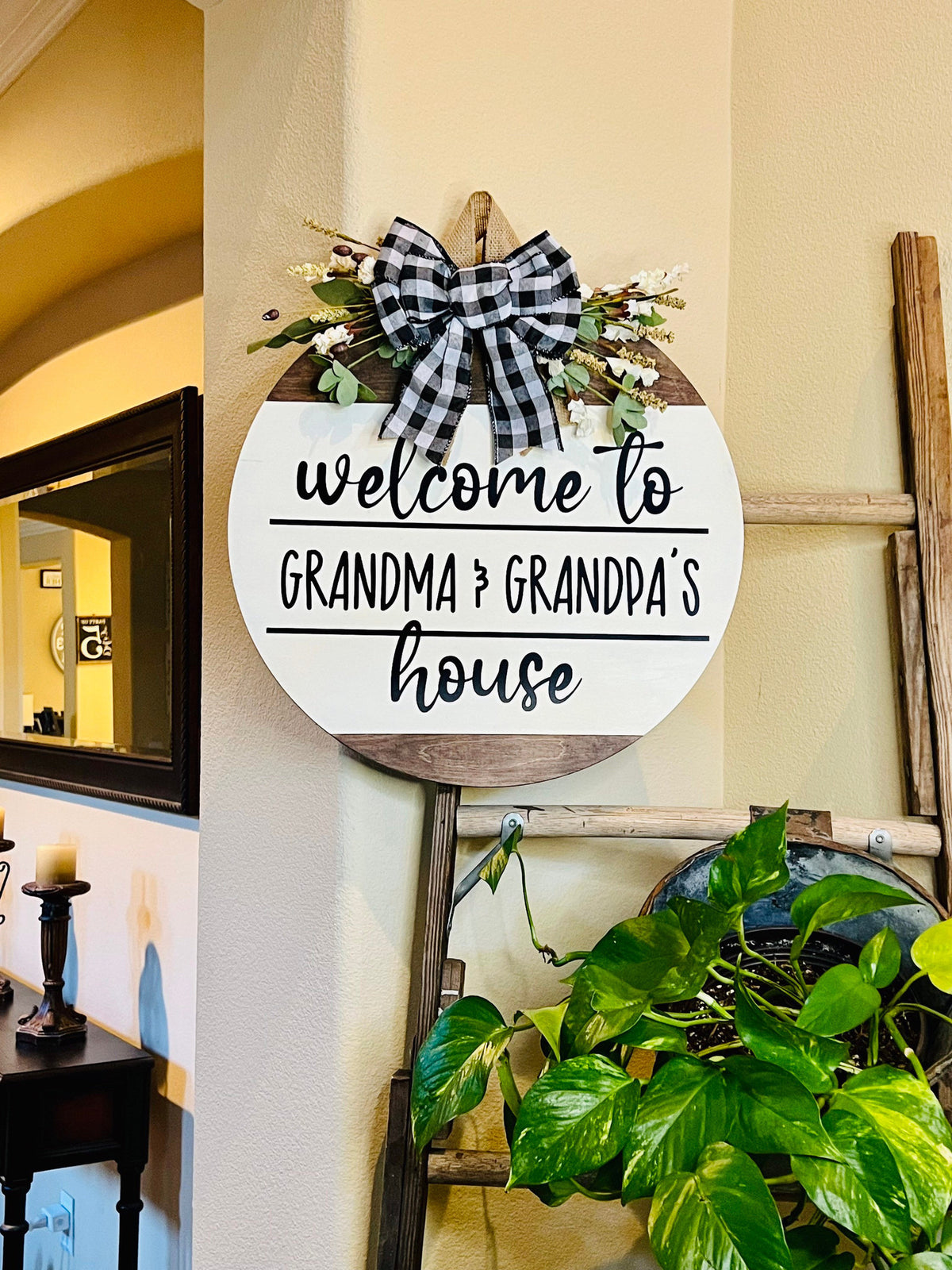 Front Door Decor, Grandparents Door Hanger, Welcome Door Sign, Grandparent sign, Everyday Door Wreath