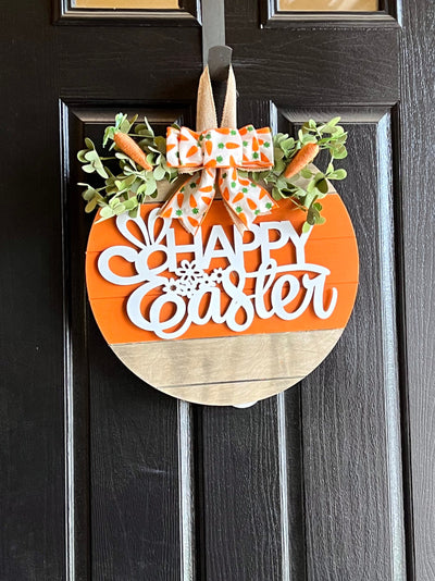 Easter Door Sign, Wood Round Door Hanger