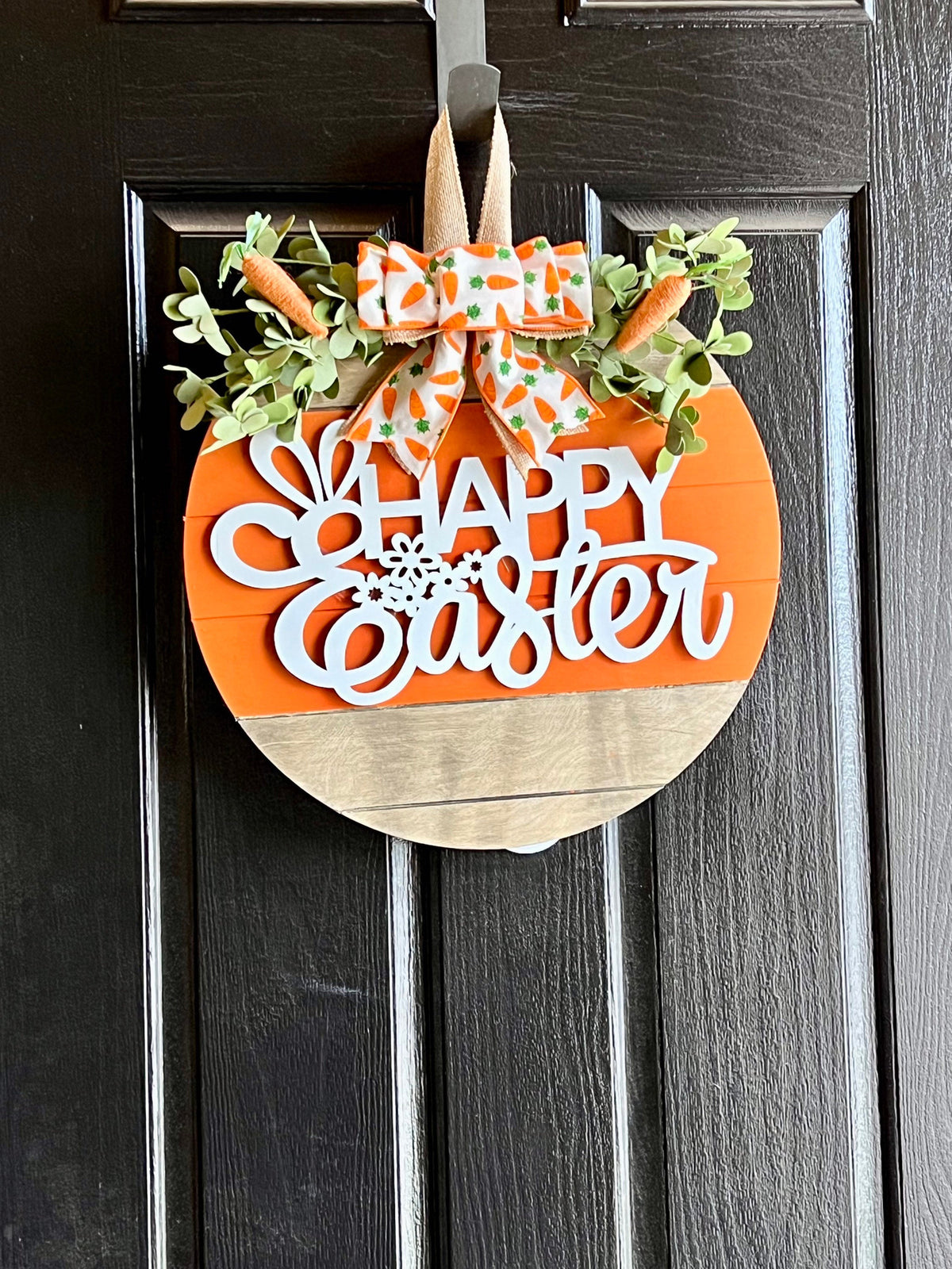 Easter Door Sign, Wood Round Door Hanger