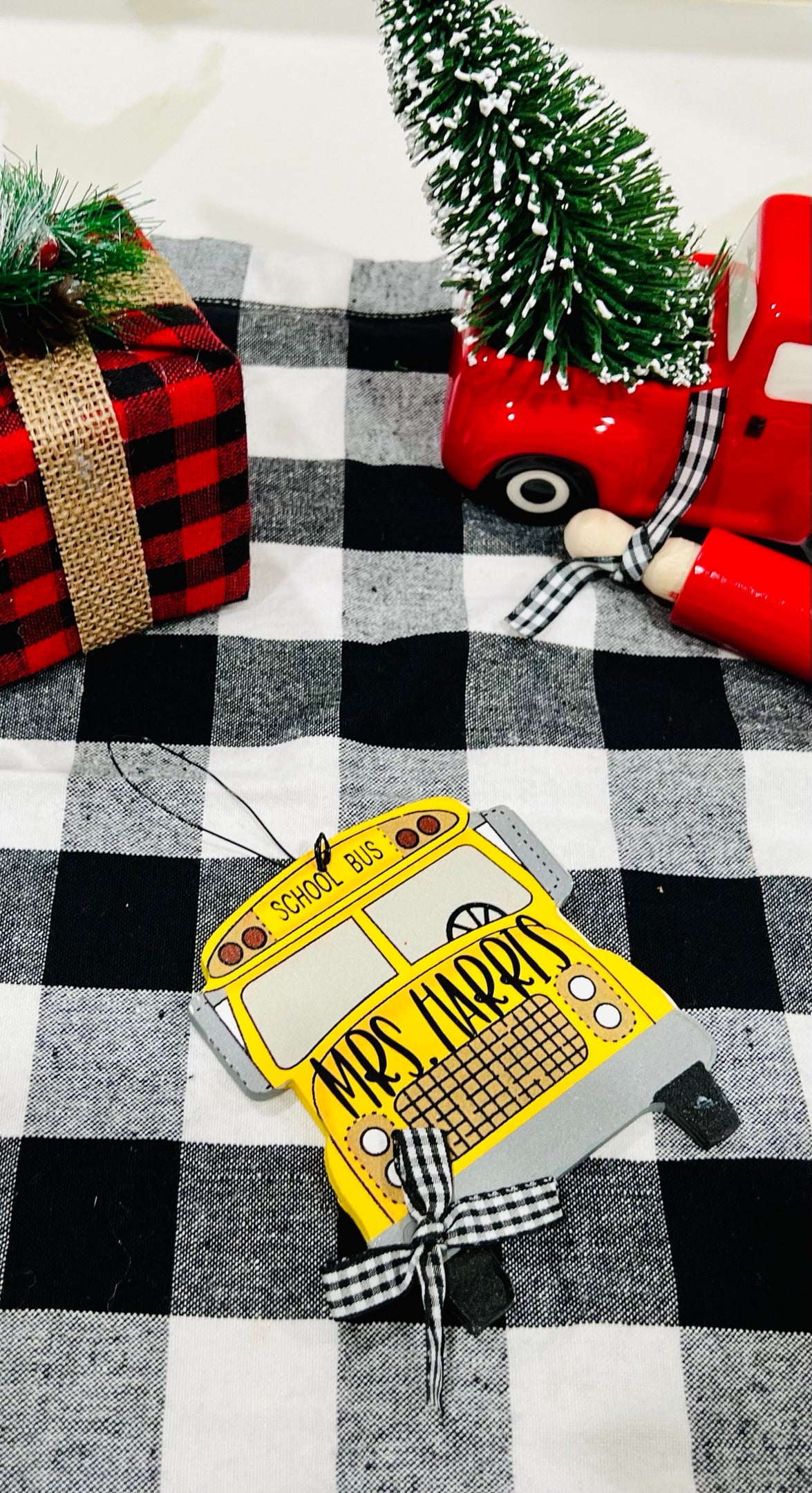 Personalized Teacher Ornament, Bus Driver Keepsake Ornament, Teacher Appreciation Gift, Custom Teacher Christmas Ornament