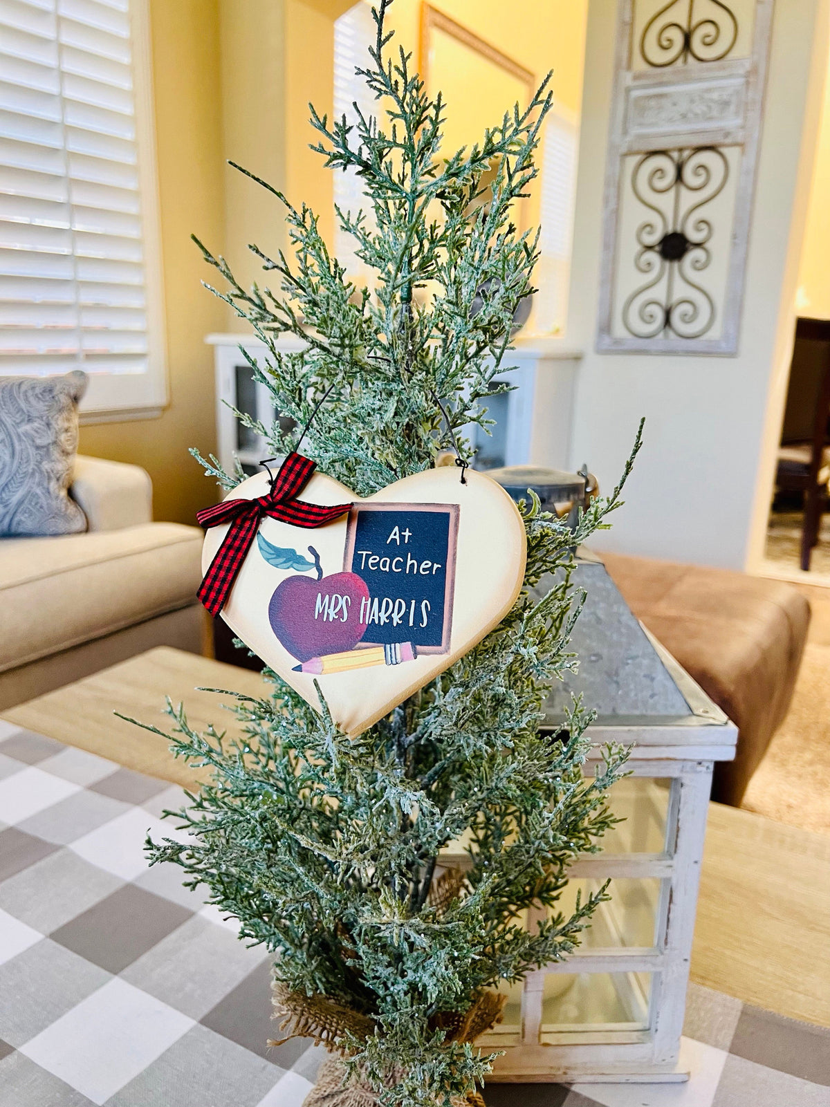 Personalized Teacher Ornament, Teacher Keepsake Ornament, Tracher Appreciation Gift, Custom Teacher Christmas Ornament