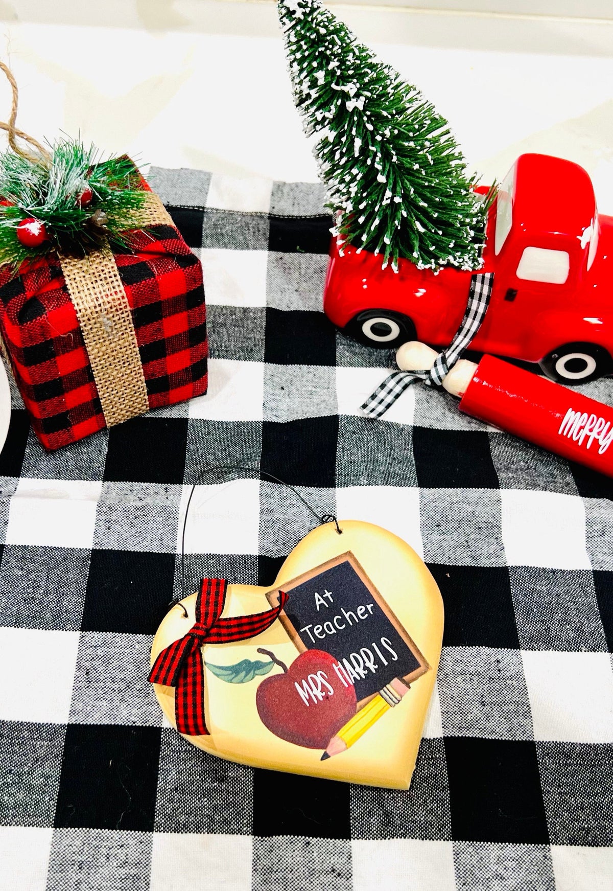 Personalized Teacher Ornament, Teacher Keepsake Ornament, Tracher Appreciation Gift, Custom Teacher Christmas Ornament