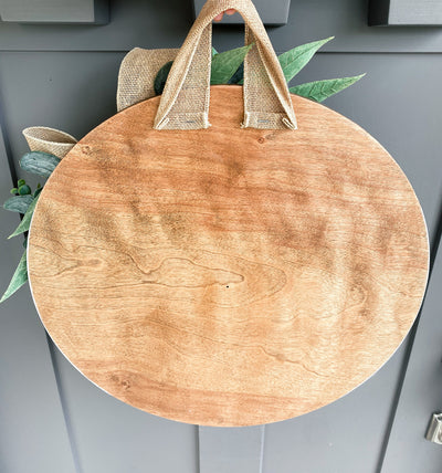 Front Door Decor | Home Office | Round Wood Sign | Front Door Wreath | Wood Door Hanger | Farmhouse | 3D Lettering | Housewarming Gift