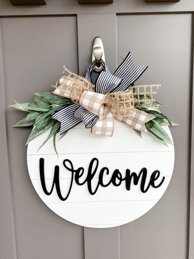 Front Door Decor | Welcome | Wreath | Year Round Wreath | Door Hanger | Front Door Wreath | Housewarming Gift | Home Decor | Realtor Gift