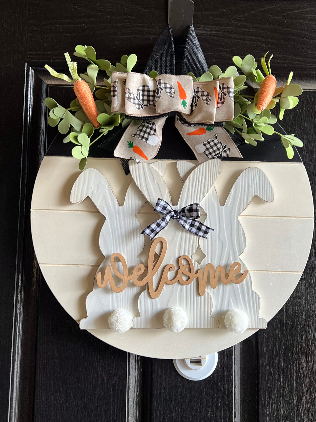 Easter Door Sign, Wood Round Door Hanger