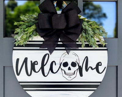 Halloween Front Door Decor | Halloween Wreath | Happy Halloween | Halloween Decor | Door Hanger | Door Wreath | Skeletons | Wreath