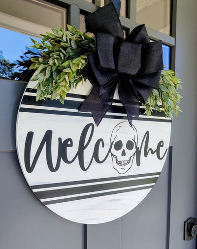 Halloween Front Door Decor | Halloween Wreath | Happy Halloween | Halloween Decor | Door Hanger | Door Wreath | Skeletons | Wreath