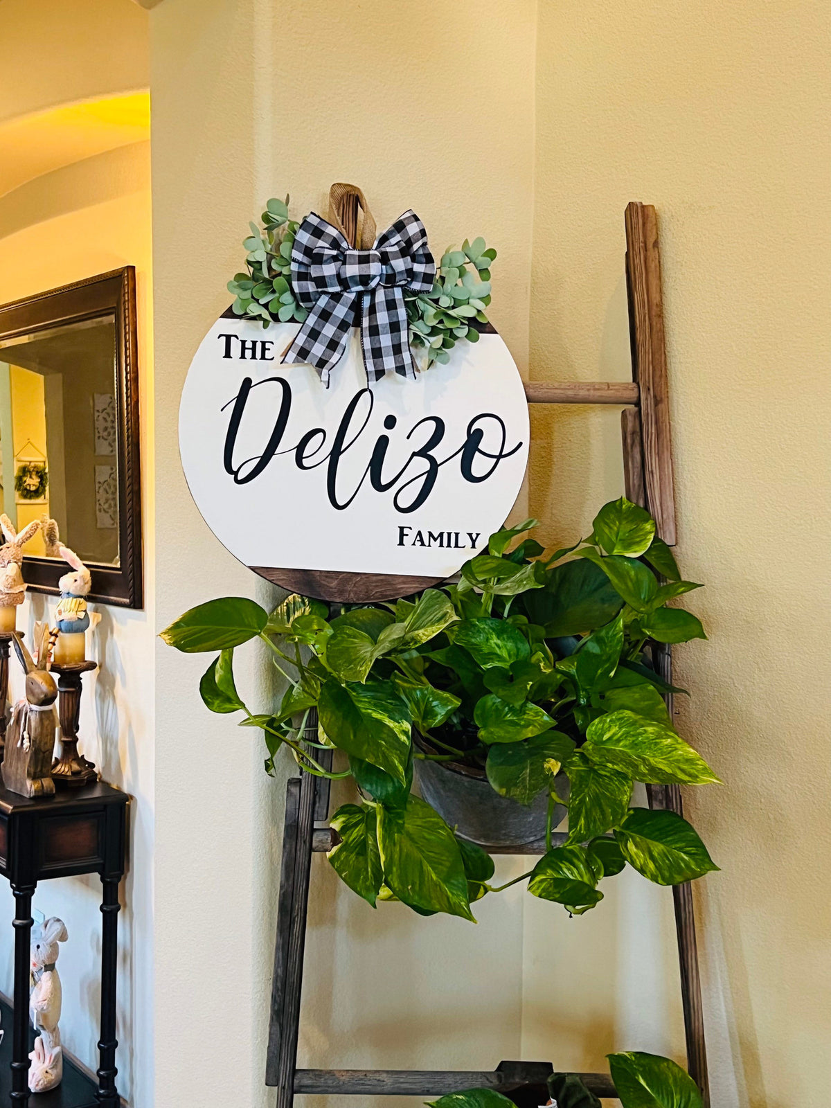 Front Door Decor, Personalized Door Sign, Last Name Door Hanger, Front Door Wreath, Family Name Sign, Year Round Door Hanger