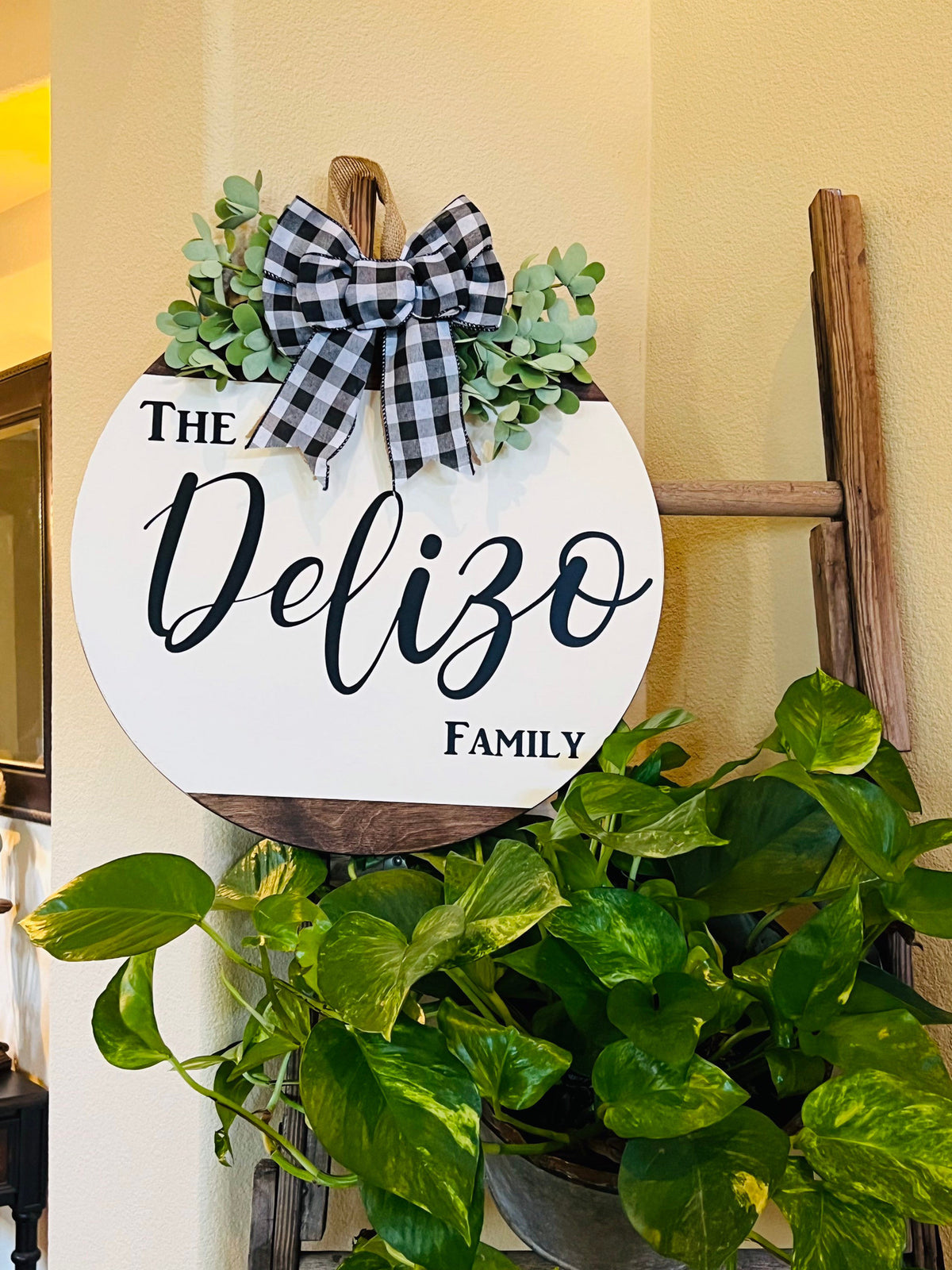 Front Door Decor, Personalized Door Sign, Last Name Door Hanger, Front Door Wreath, Family Name Sign, Year Round Door Hanger