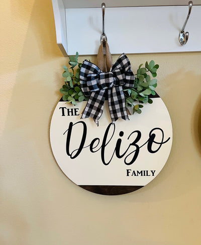 Front Door Decor, Personalized Door Sign, Last Name Door Hanger, Front Door Wreath, Family Name Sign, Year Round Door Hanger