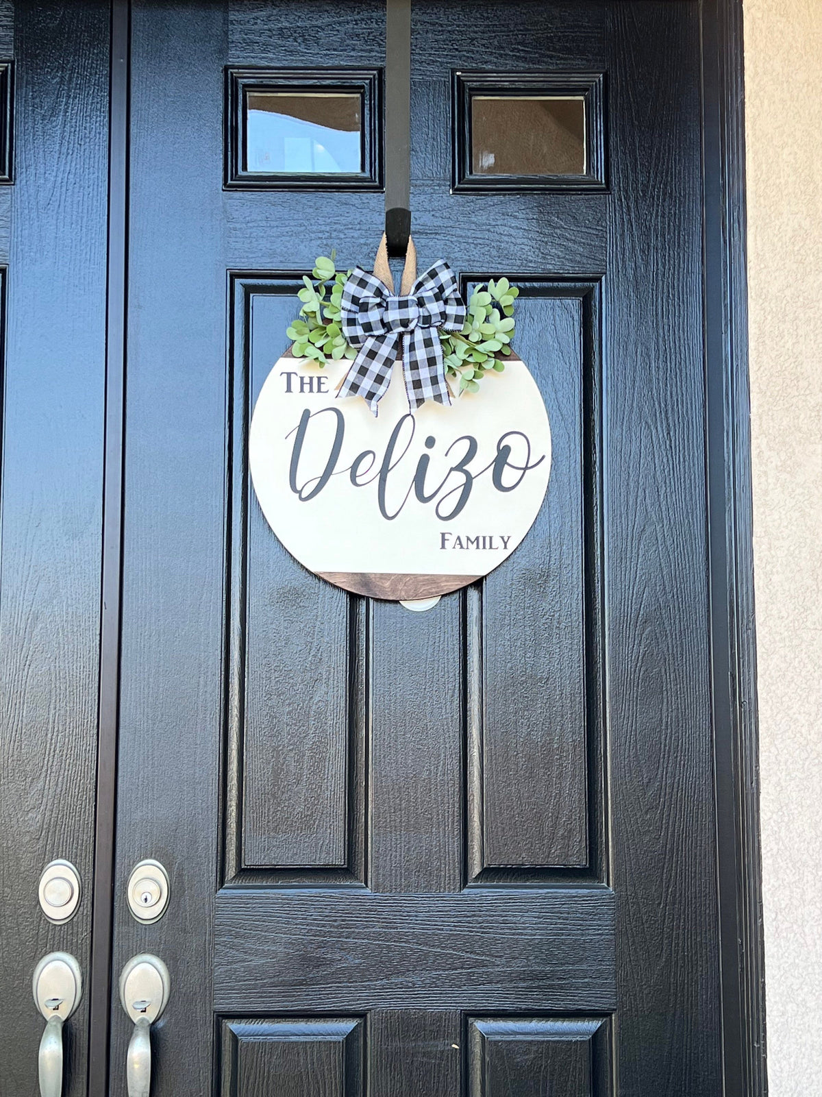 Front Door Decor, Personalized Door Sign, Last Name Door Hanger, Front Door Wreath, Family Name Sign, Year Round Door Hanger
