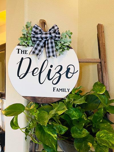 Front Door Decor, Personalized Door Sign, Last Name Door Hanger, Front Door Wreath, Family Name Sign, Year Round Door Hanger
