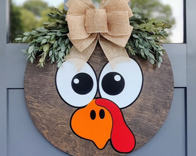 Fall Front Door Wreath | Turkey Front Door Wreath | Thanksgiving Door Hanger | Thanksgiving Decor | Turkey Door Hanger | Fall Decor | Gobble
