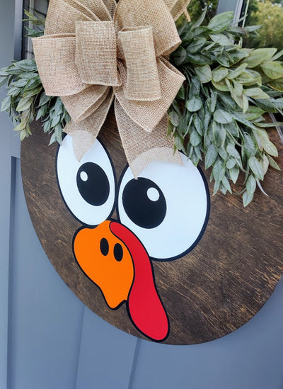 Fall Front Door Wreath | Turkey Front Door Wreath | Thanksgiving Door Hanger | Thanksgiving Decor | Turkey Door Hanger | Fall Decor | Gobble