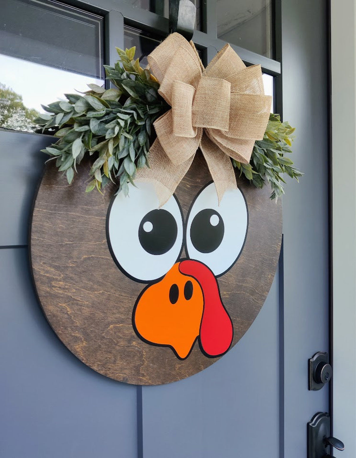 Fall Front Door Wreath | Turkey Front Door Wreath | Thanksgiving Door Hanger | Thanksgiving Decor | Turkey Door Hanger | Fall Decor | Gobble