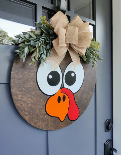Fall Front Door Wreath | Turkey Front Door Wreath | Thanksgiving Door Hanger | Thanksgiving Decor | Turkey Door Hanger | Fall Decor | Gobble