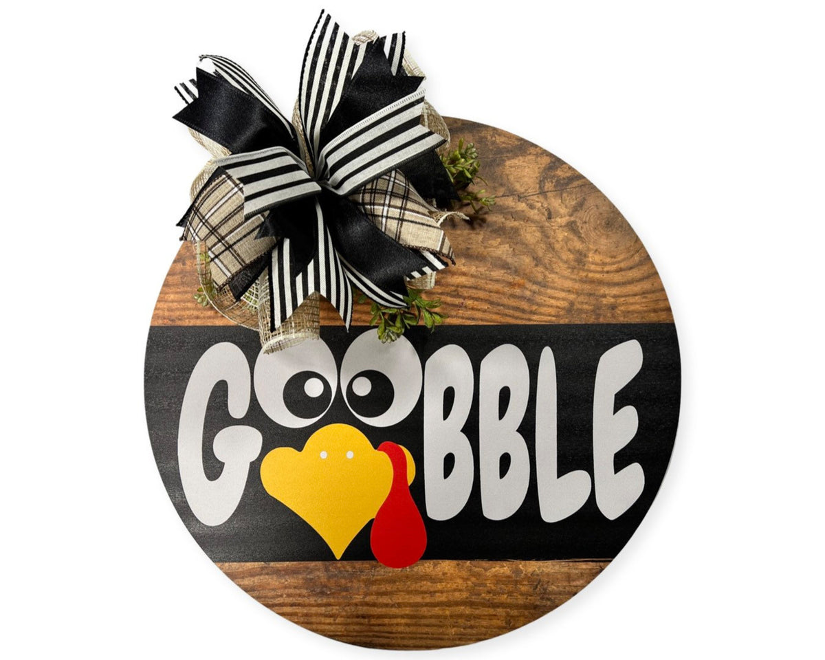 Front Door Decor, Gobble Decor, Fall Wreath, Thanksgiving Wreath, Turkey Decor, Fun Door Hanger, Door Wreath, Housewarming Gift, Home Decor