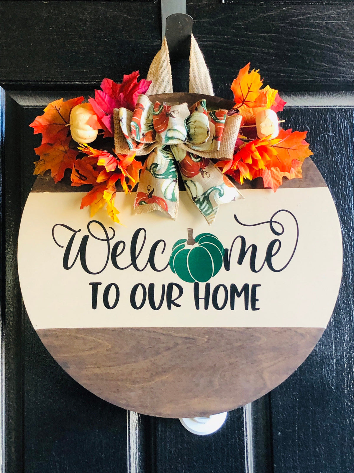 Fall Door Sign, Welcome Fall Door Hanger, Farmhouse Wreath, Pumpkin Door Decor, Housewarming Gift, Thanksgiving Sign
