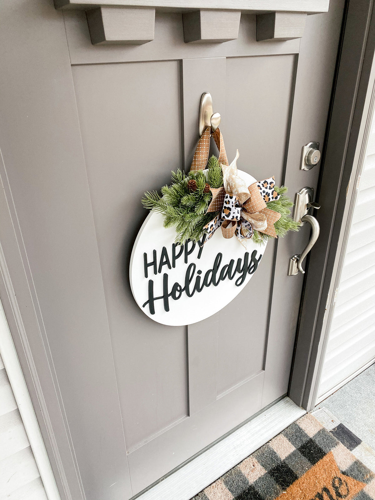 3D | Happy Holidays | Front Door Decor | Christmas Wreath | Christmas Decor | Door Hanger | Door Wreath | Housewarming Gift | Home Decor