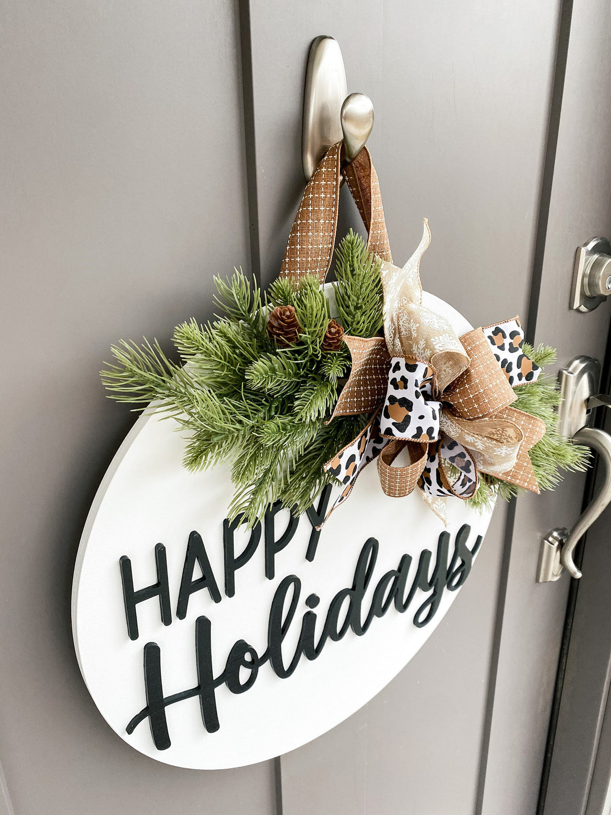 3D | Happy Holidays | Front Door Decor | Christmas Wreath | Christmas Decor | Door Hanger | Door Wreath | Housewarming Gift | Home Decor