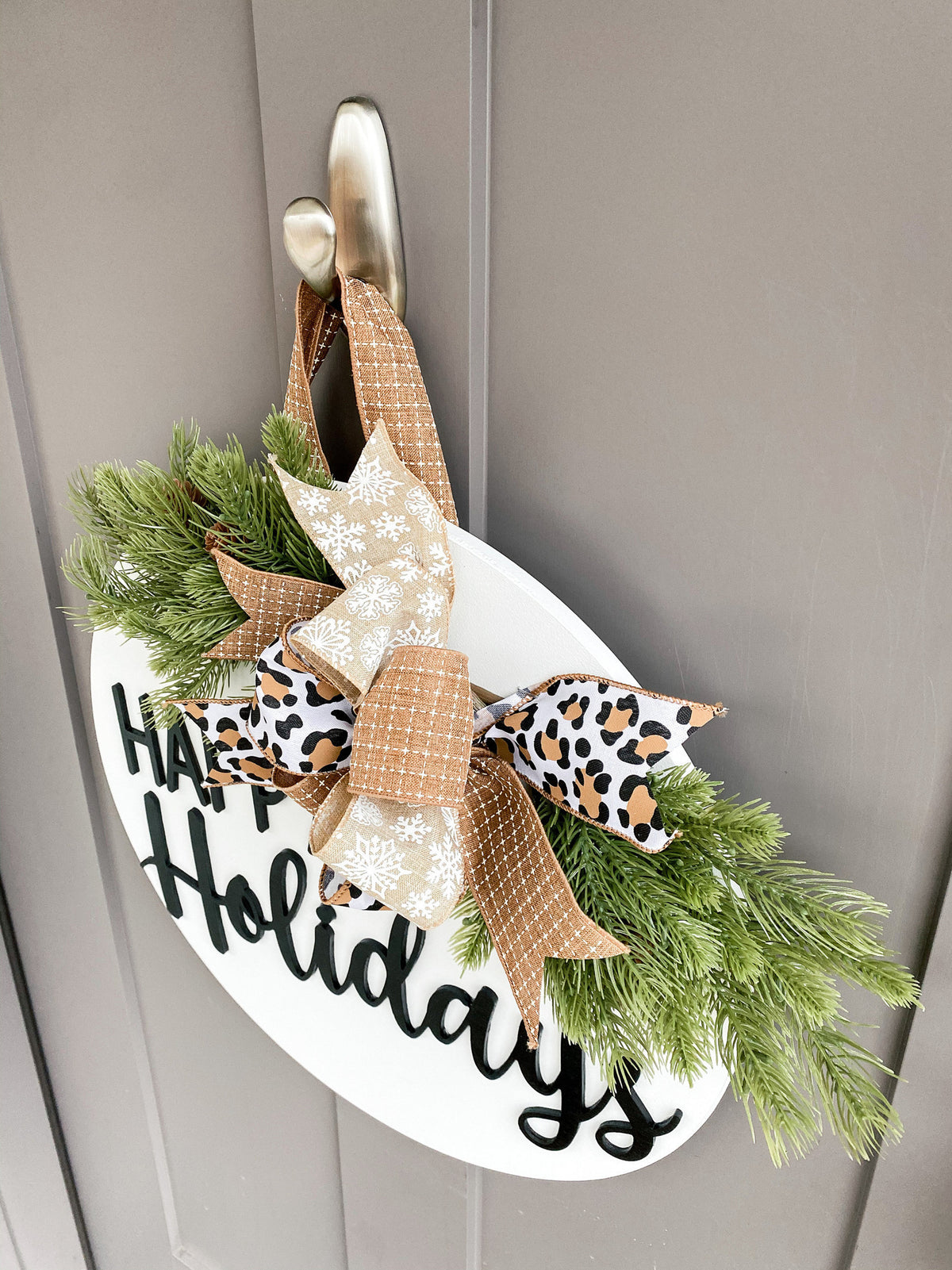 3D | Happy Holidays | Front Door Decor | Christmas Wreath | Christmas Decor | Door Hanger | Door Wreath | Housewarming Gift | Home Decor