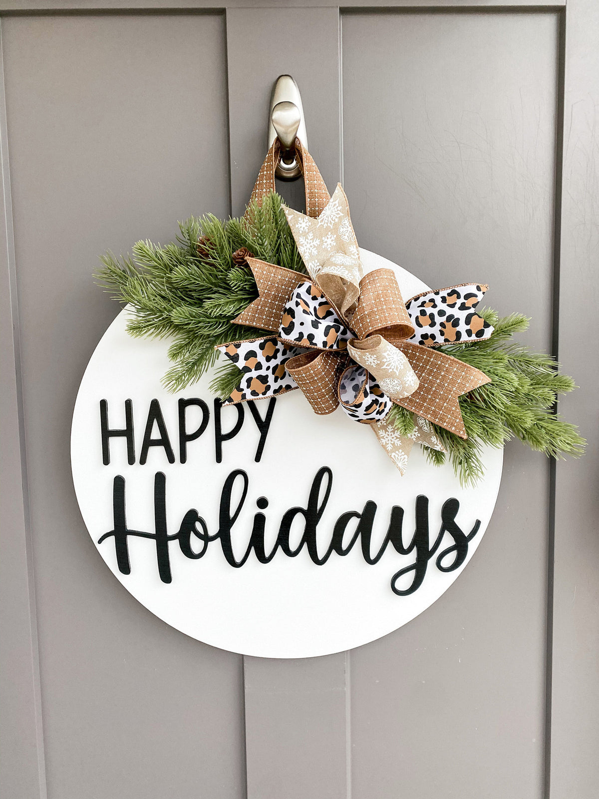 3D | Happy Holidays | Front Door Decor | Christmas Wreath | Christmas Decor | Door Hanger | Door Wreath | Housewarming Gift | Home Decor