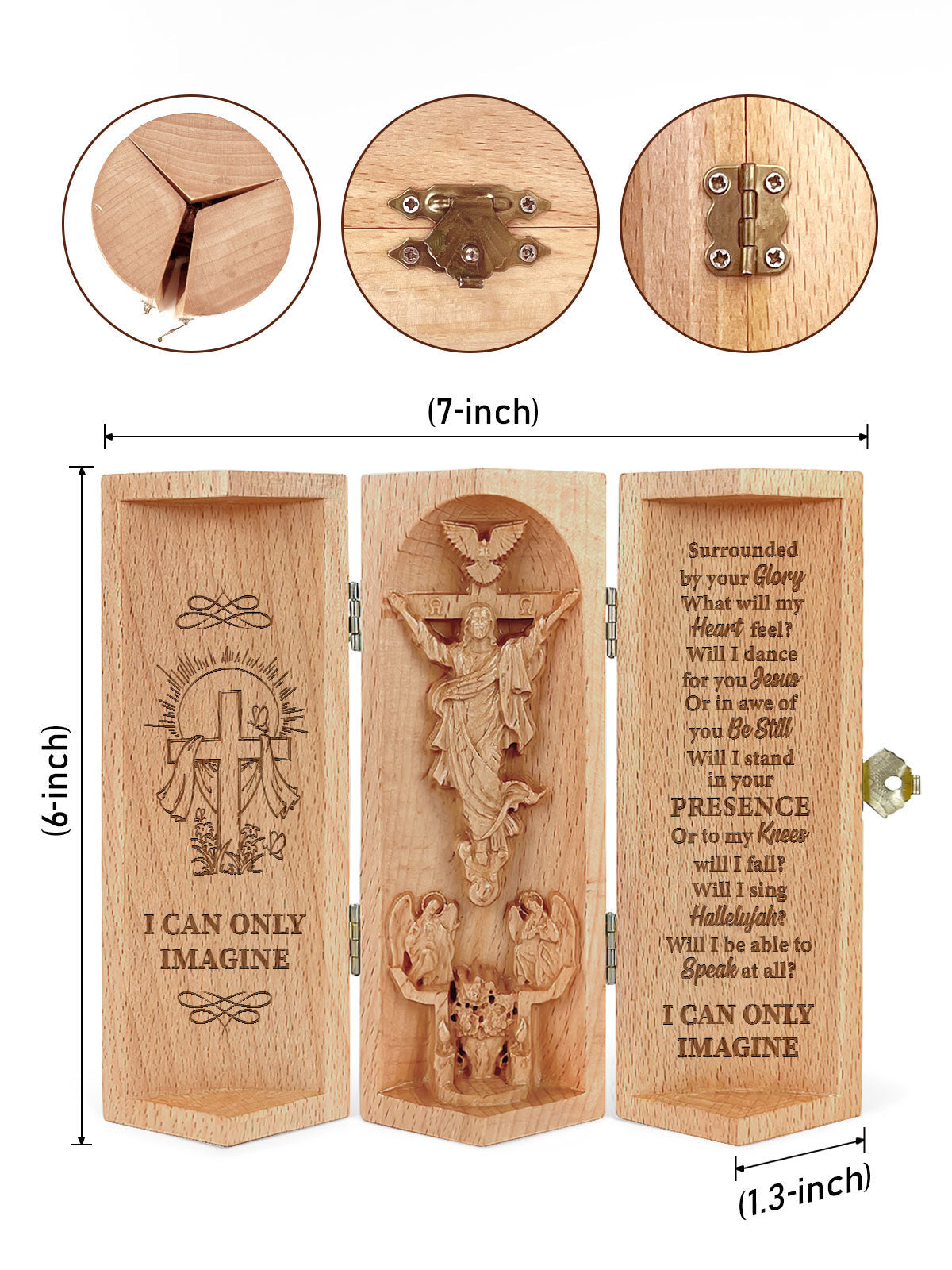 I Can Only Imagine Statue of Jesus Christian Decor Statue of Jesus Openable Wooden Cylinder Sculpture of Jesus Christ