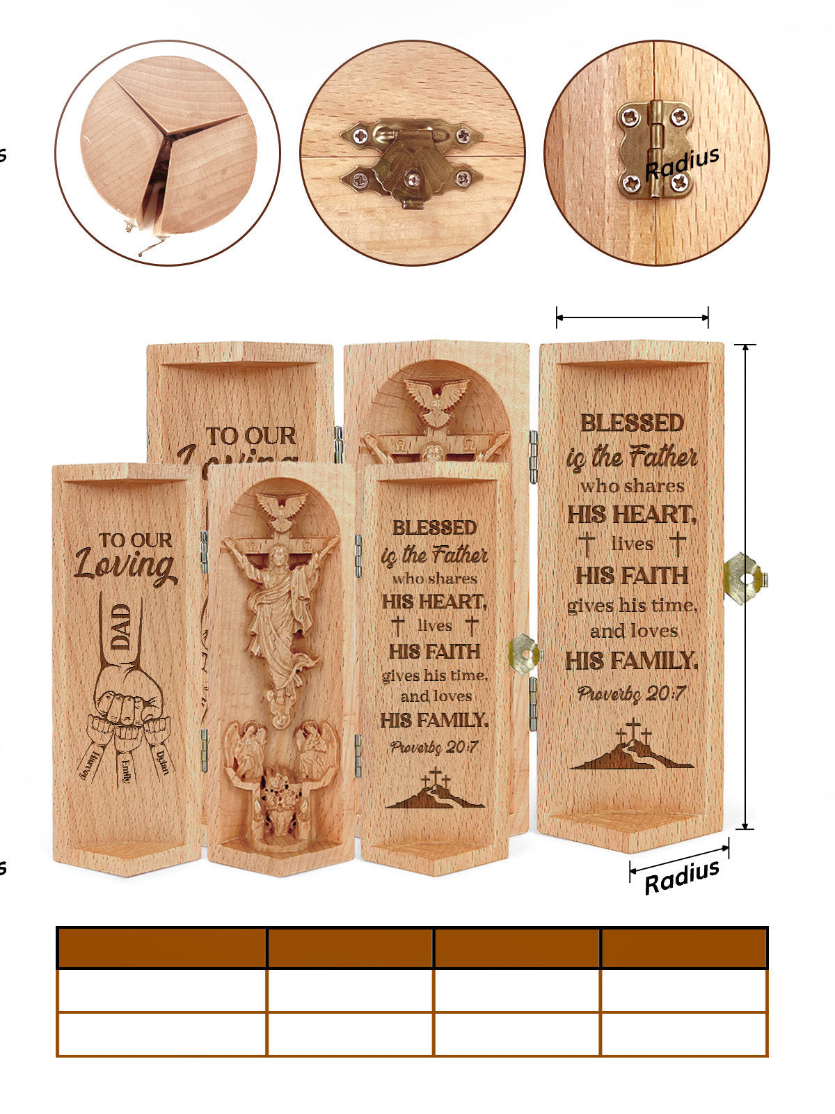 Personalized Blessed Is The Father - Wooden Cylinder Sculpture