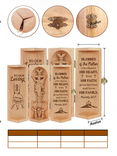 Personalized Blessed Is The Father - Wooden Cylinder Sculpture