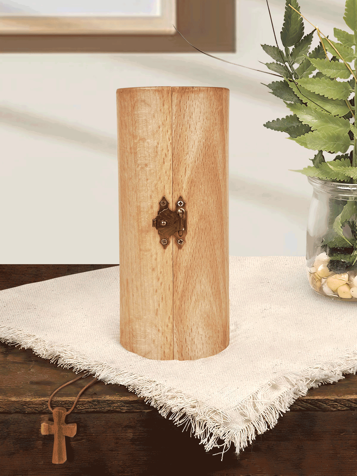 The Holy Family Openable Wooden Cylinder Sculpture, Christian Gifts