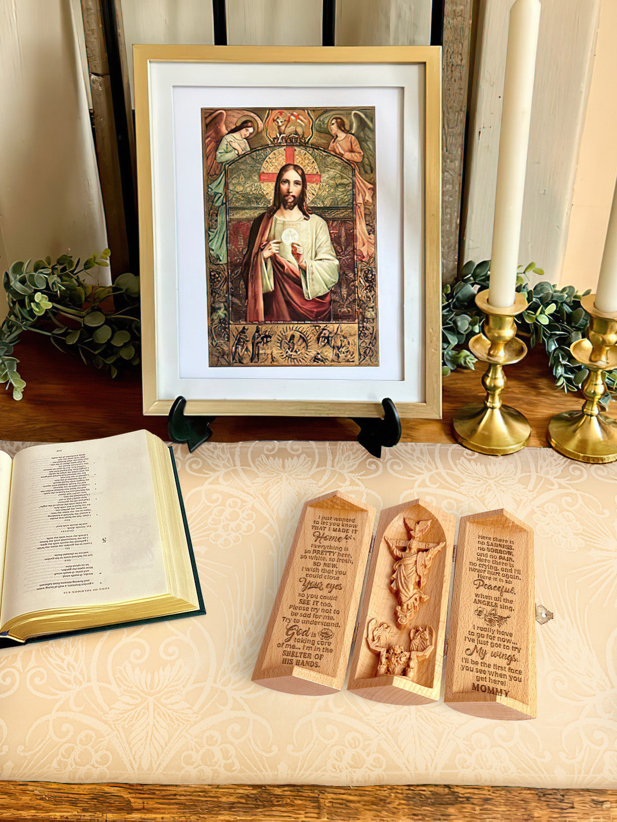 Personalized I Made It Home - Wooden Cylinder Sculpture, Christian Merchandise