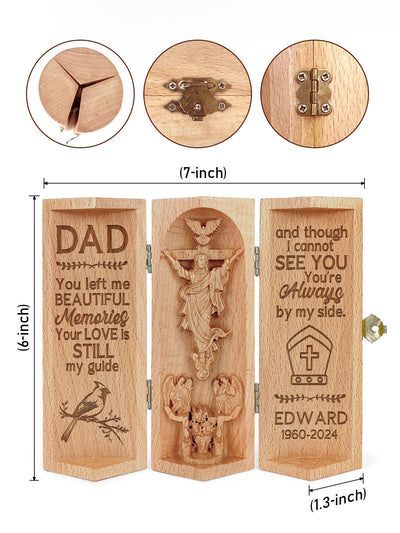 Personalized You Left Me Beautiful Memories Christian Decor Statue of Jesus Wooden Cylinder Sculpture of Jesus Christ