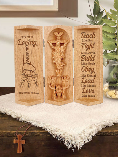 Personalized Dad Thank You For All - Wooden Cylinder Sculpture