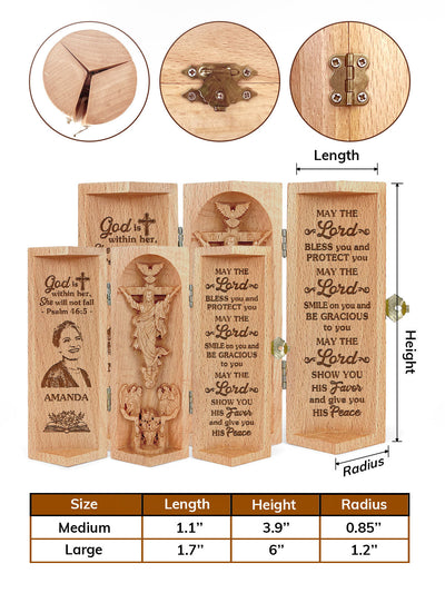 Personalized God Is Within Her - Wooden Cylinder Sculpture