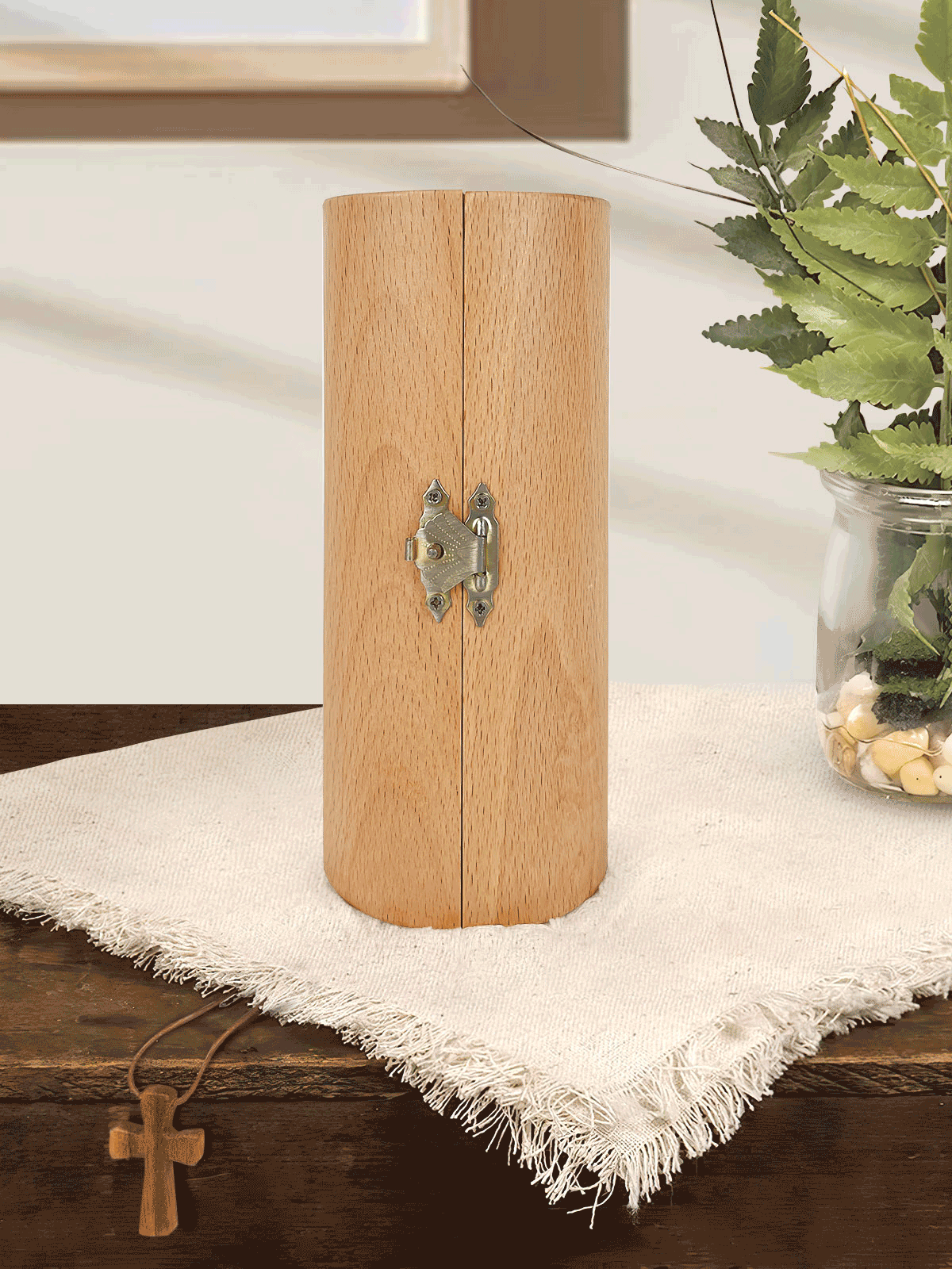 Personalized A Piece Of My Heart Left The Day God Called You Home - Wooden Cylinder Sculpture