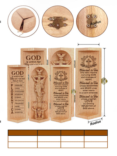 Personalized God Is Within Her She Will Not Fall - Wooden Cylinder Sculpture