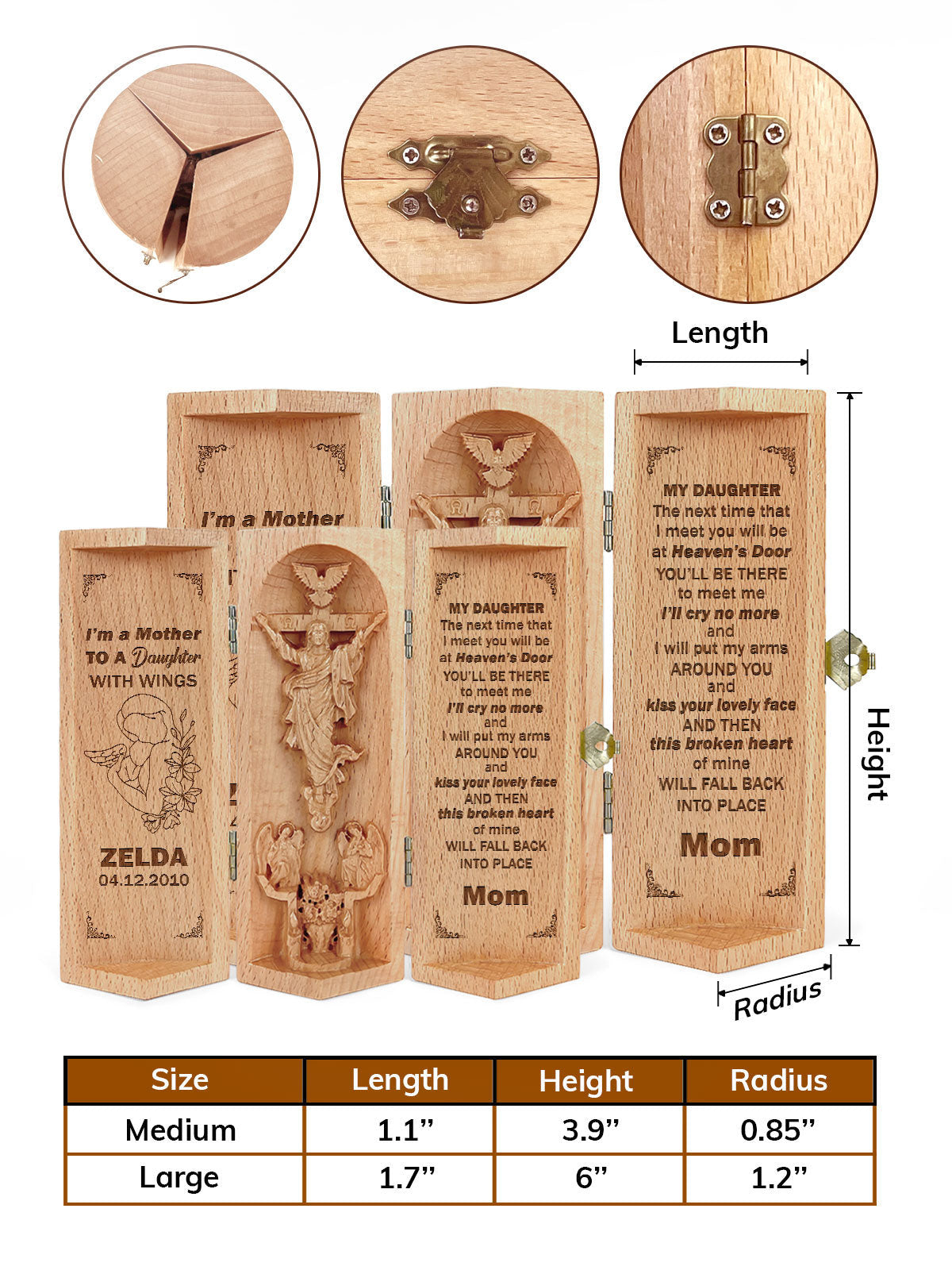 Personalized My Son In Heaven - Wooden Cylinder Sculpture