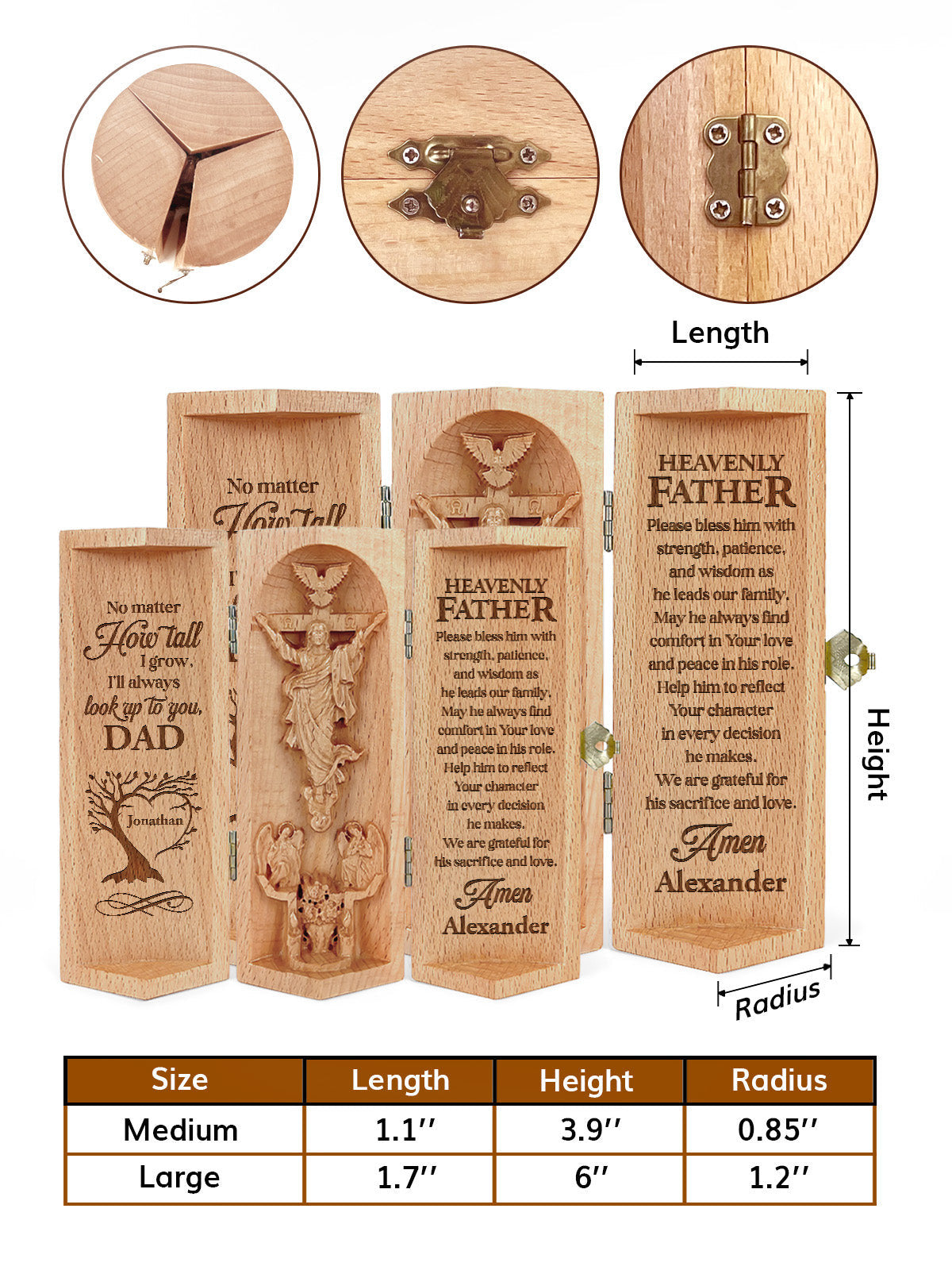 Personalized Always Look Up To You - Wooden Cylinder Sculpture