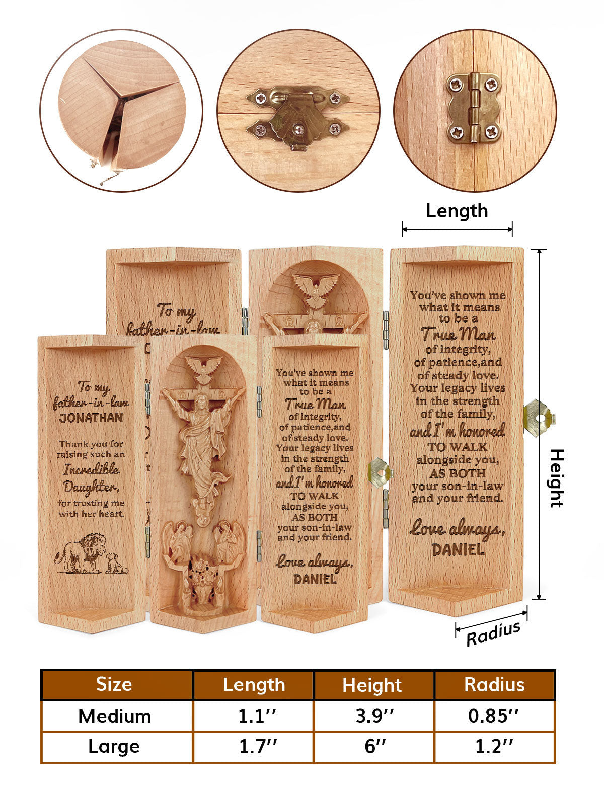 Personalized To My Dearest Father-in-law - Wooden Cylinder Sculpture