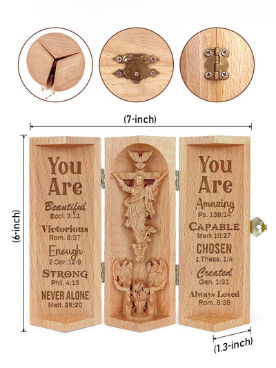 I Am Openable Christian Gift Statue Of Jesus Wooden Cylinder Sculpture of Jesus Christ